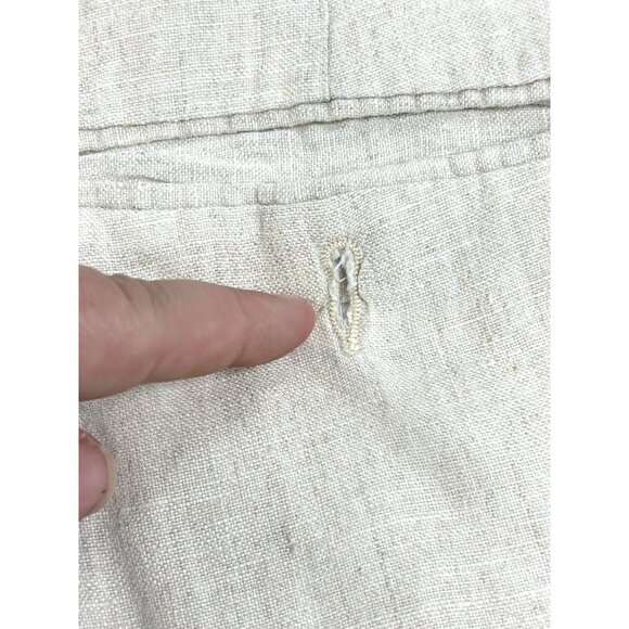 Puntodue Linen Shorts Men's Size 42 Pleated Pockets Made in Italy Light Beige - Picture 5 of 9